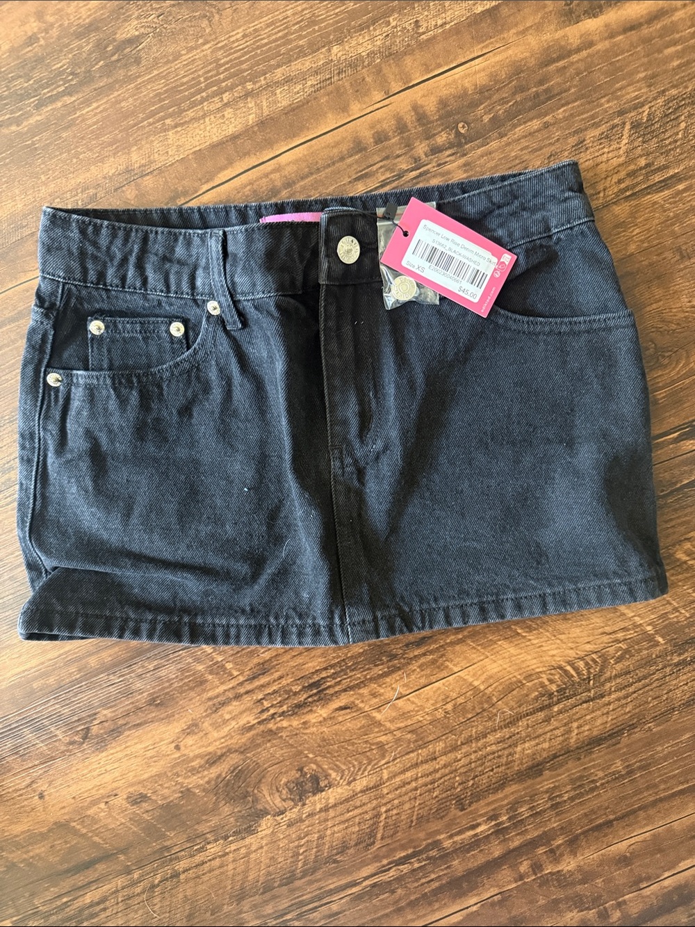 Edikted Black Denim Mini Skirt